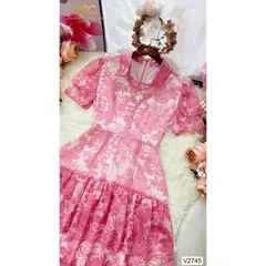 Váy thiết kế cao cấp sơ mi voan hồng Hàng cao cấp Giá 330k