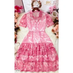 Váy thiết kế cao cấp sơ mi voan hồng Hàng cao cấp Giá 330k