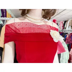 Đầm nhung trễ vai sang trọng thanh lịch Chất liệu vải NHUNG cao cấp xịn mịn trễ vai Hàng có sẵn giao ngay L Size SML