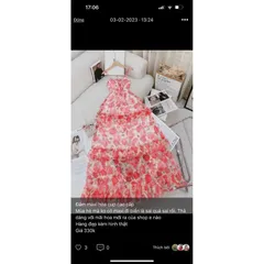 Giá 330k 🌿Đầm Voan Dây Thiết Kế Trễ Hồng Xòe🌿 ✅Chất liệu : Voan Có Lót Mút ✅Freesize dưới 55kg tùy chiều cao