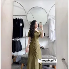 Váy cổ yếm ngắn tay tiểu thư tay bồng ảnh thật Có sẵn màu tím nhạt L Hàng có sẵn giao ngay Giá 290k Hàng chính phẩm
