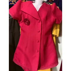 Set bộ thời trang nữ mặc đi chơi chất tuyết mưa , đính nút bọc giả cổ vest, tay ngắn quần lưng thun 1/2