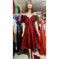 Đầm tapta đính kết trễ vai siêu đẹp Eo dưới 76cm mặc đẹp Size SML Giá 390k Hàng cao cấp Hàng siêu đẹp