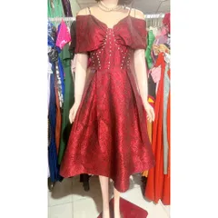 Đầm tapta đính kết trễ vai siêu đẹp Eo dưới 76cm mặc đẹp Size SML Giá 390k Hàng cao cấp Hàng siêu đẹp