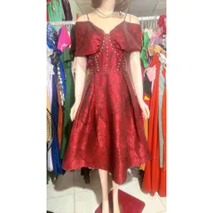 Đầm tapta đính kết trễ vai siêu đẹp Eo dưới 76cm mặc đẹp Size SML Giá 390k Hàng cao cấp Hàng siêu đẹp