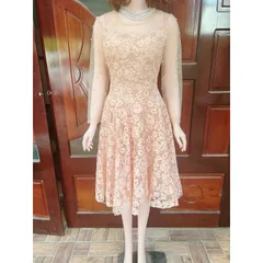 Đầm ren hồng nude siêu đẹp Giá 320k Hàng có sẵn giao ngay L Chất liệu ren Có sẵn mút ngực