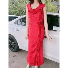 Đầm dạ hội hoa vân nổi Có co giãn Giá 320k Hàng có sẵn giao ngay