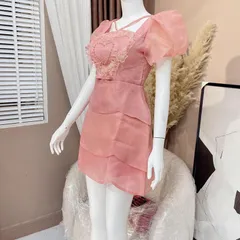 ĐẦM CÔNG CHÚA THIẾT KẾ NGỰC TRÁI TYM SIU XINH Giá 399k Hàng có sẵn giao ngay Màu hồng pastel