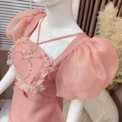 ĐẦM CÔNG CHÚA THIẾT KẾ NGỰC TRÁI TYM SIU XINH Giá 399k Hàng có sẵn giao ngay Màu hồng pastel