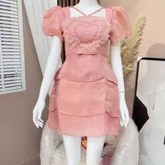 ĐẦM CÔNG CHÚA THIẾT KẾ NGỰC TRÁI TYM SIU XINH Giá 399k Hàng có sẵn giao ngay Màu hồng pastel