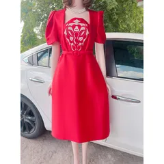 Váy tacta thêu cao cấp Nhìn là yêu ạ Chất tacta ,lót lụa Mặc siêu sang chảnh tôn dáng lun
