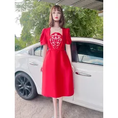 Váy tacta thêu cao cấp Nhìn là yêu ạ Chất tacta ,lót lụa Mặc siêu sang chảnh tôn dáng lun