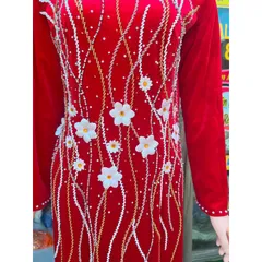 Áo dài nhung kết ngọc siêu đẹp Giá 490k/ áo dài ( quần 120k/ quần) Size 3XL Hàng có sẵn giao ngay