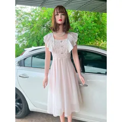 Đầm Xòe Phối Ren Tay Cánh Tiên  Dự Tiệc Dạo Phố Cà Phê Sang Chảnh  Đủ size  Hàng có sẵn giao ngay Giá 380k Màu trắng
