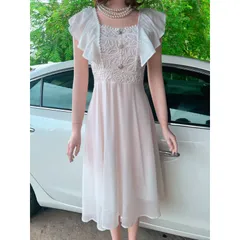 Đầm Xòe Phối Ren Tay Cánh Tiên  Dự Tiệc Dạo Phố Cà Phê Sang Chảnh  Đủ size  Hàng có sẵn giao ngay Giá 380k Màu trắng