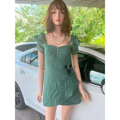 Đầm ngắn như hình Giá 199k Size S Hàng có sẵn giao ngay Màu xanh rêu