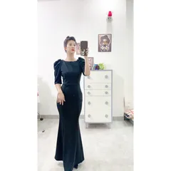 Đầm dạ hội đen huyền  siêu đẹp Chất liệu thun Anh cao cấp co giãn dễ chịu thoải mái Giá 350k Hàng có sẵn giao ngay