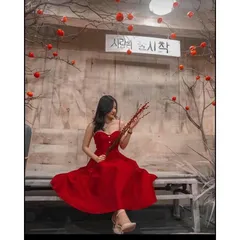 Đầm 2 dây đỏ sang chảnh Giá 290k Hàng có sẵn giao ngay L Chất liệu mango cao cấp