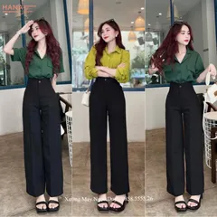 HOT Quần tây công sở ống loe phom dáng trẻ trung màu Đen sang chảnh chất vải tuyết mưa hot HOT Giá 150k Hang có sẵn