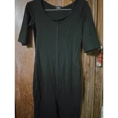 Đầm body thun cotton lạnh siêu mịn siêu xịn Xẻ trước Giá 200k Hàng có sẵn giao ngay Màu đen mặc tôn dáng