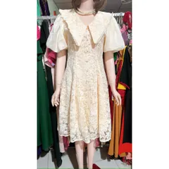 ĐẦm ren hoa kem cao cấp Hàng có sẵn giao ngay Giá 350k