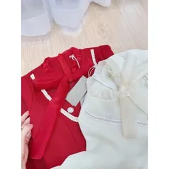 VÁY BUỘC NƠ CỔ MIX DÂY TRANG TRÍ ĐÍNH CÚC 🍀 Thiết kế siêu xinh 🍀 Chất dạ dầy dặn,