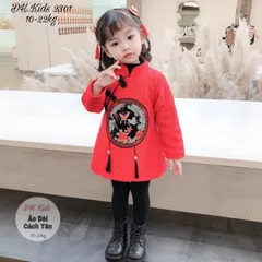 Áo Dài Cách Tân Lót Nỉ Thêu Hình Cực Ấm Diện Tết Bé Gái Thu Đông Giá 150k Hàng có sẵn giao ngay