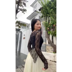 Set Áo Ren Sang Trọng, Vải Ren Mềm Mịn co giãn nhiều, Kèm Áo 2 Dây Co Giãn Tốt Hàng có sẵn giao ngay Màu đen và trắng