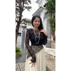 Set Áo Ren Sang Trọng, Vải Ren Mềm Mịn co giãn nhiều, Kèm Áo 2 Dây Co Giãn Tốt Hàng có sẵn giao ngay Màu đen và trắng