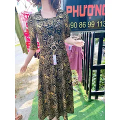Đầm cổ vest nhũ kim sa siêu đẹp, siêu sang Có co giãn Hàng có sẵn giao ngay Giá 360k