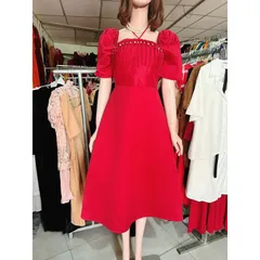♥ ĐẦM CỔ YẾM ĐỎ TAY BỒNG Giá 390k Hàng xịn  ♡ HÀNG CÓ SẴN  ______________