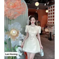 🎀Váy tafta nữ đính lông vũ và nơ đá sang chảnh, hàng 2 lớp, váy đứng form chuẩn ảnh mẫu mặc