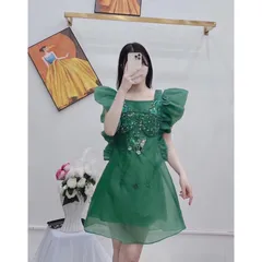 ĐẦM XUÔNG VOAN TAY CÁNH TIÊN KẾT CƯỜM  - chất voan tơ lót lớp trong mặc nhẹ , mát . - mặc đi chơi đi tiệc đều đẹp.