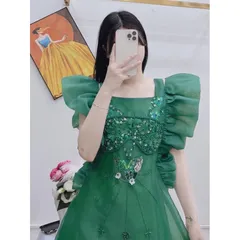 ĐẦM XUÔNG VOAN TAY CÁNH TIÊN KẾT CƯỜM  - chất voan tơ lót lớp trong mặc nhẹ , mát . - mặc đi chơi đi tiệc đều đẹp.
