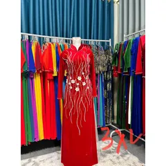Áo dài nhung kết ngọc siêu đẹp Giá 450k/ áo dài ( quần 90k/ quần) Size 3XL Hàng có sẵn giao ngay