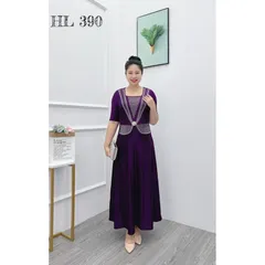 Đầm siêu co giãn dễ chịu, đính kết siêu đẹp Giá 370k Hàng có sẵn giao ngay