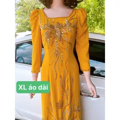 Áo dài đính kết Hàng đính kết siêu đẹp, bling bling, siêu sang Áo dài chifffon 4 tà đính kết Giá 450k/ áo dài
