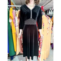 Đầm nhung đính đá sang trọng Hàng có sẵn giao ngay  Màu đen Eo dưới 76cm mặc đẹp Giá 299k