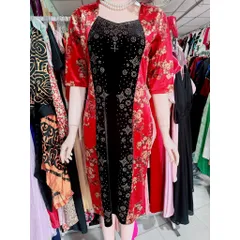 Đầm nhung sườn xám siêu đẹp Giá 290k Chất liệu nhung co giãn dễ mặc
