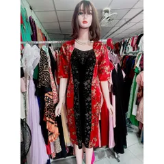 Đầm nhung sườn xám siêu đẹp Giá 290k Chất liệu nhung co giãn dễ mặc