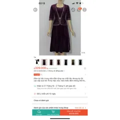 Đầm dự tiệc trung niên đầm tặng mẹ chất liệu nhung ép đá cao cấp size 55-75kg ký mặc vừa. một chiếc đầm không