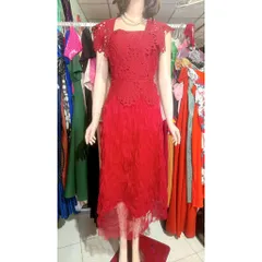 Đầm ren đỏ có đủ size tới eo 85cm
