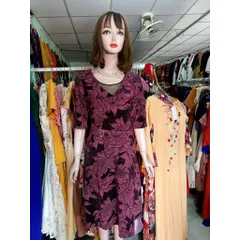 Đầm Trung Niên Thiết Kế Cao Cấp Tặng Mẹ Yêu, Chất Liệu Thun Nhũ Kim Sa Ánh Kim Hàng có sẵn giao ngay Màu hồng Giá 350k