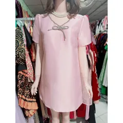 Đầm xuông Babydoll Đi Tiệc Chất Tafta đính kết đá  Bầu bì bon chen thoải mái Hang Thiết Kế Tiểu Thư Thanh Lịch Giá 290k