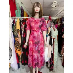 Đầm hoa cổ cách điệu dáng dài, che khuyết điểm  Hàng có sẵn giao ngay, phía sau có bo chun co giãn dễ  mặc Giá 290k