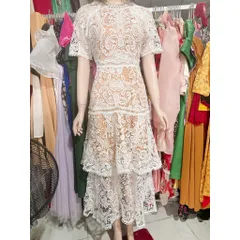 Đầm ren nổi tầng dáng dài cao cấp, sang trọng Hàng có sẵn giao ngay Giá 420k Đủ size SML XL Đúp lót 2 lớp cao cấp