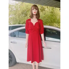 đầm xéo tay nhún bigsize 55-90kg 2XL Hàng có sẵn giao ngay Bầu bì bon chen thoải mái Giá 290k Chất liệu len tăm co giãn