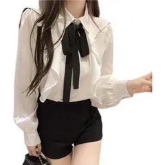 Áo Sơ Mi Dài Tay trắng  Thắt Nơ Phong Cách Pháp Thanh Lịch Dành Cho Nữ Giá 200k Hàng có sẵn giao ngay