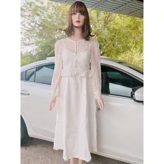 Sét áo ren+ váy dính liền🌷Set áo ren và đầm hai dây trắng Gia 299k Hàng có sẵn giao ngay Hàng cao cấp sang trọng