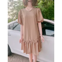 Đầm suông đuôi cá   Bầu bì bon chen thoải mái 🌸 freesize từ 45 đến 70Kg Màu nude Giá 290k Hàng 2 lớp,